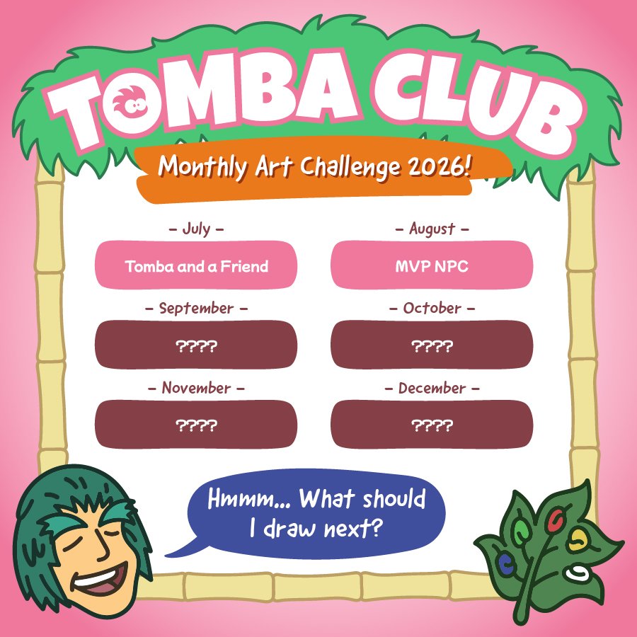 TombaClub's tweet photo. Make sure to tag #tombaartchallenge2026  and @tombaclub in your post! #tombaclub #tomba #tomba2 #tombi #tombi2 https://t.co/3shdtKjqLr