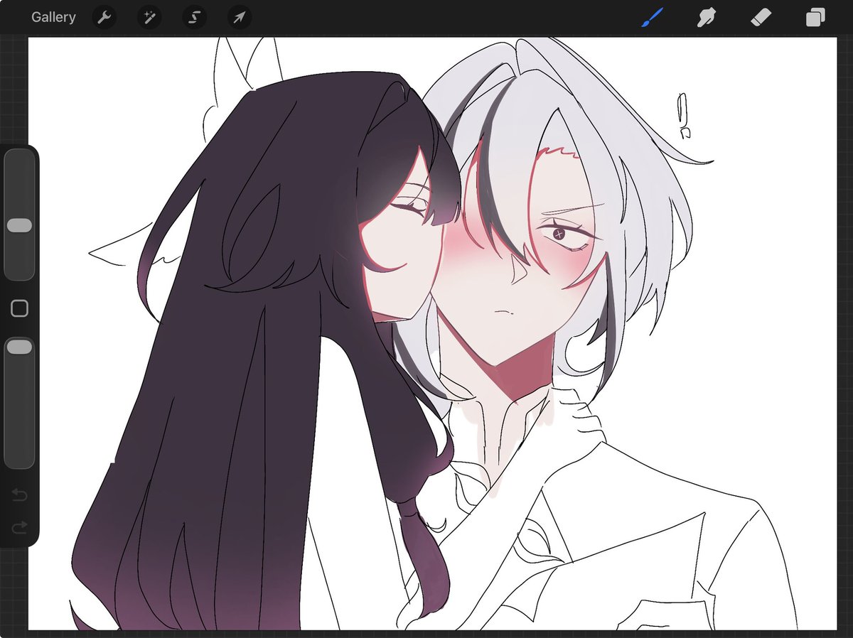 Narumiiau's tweet photo. Still on my trip so slow art but!! Arlebina wip (i like blushy perrie huehueh) https://t.co/zdSUWe1fBr