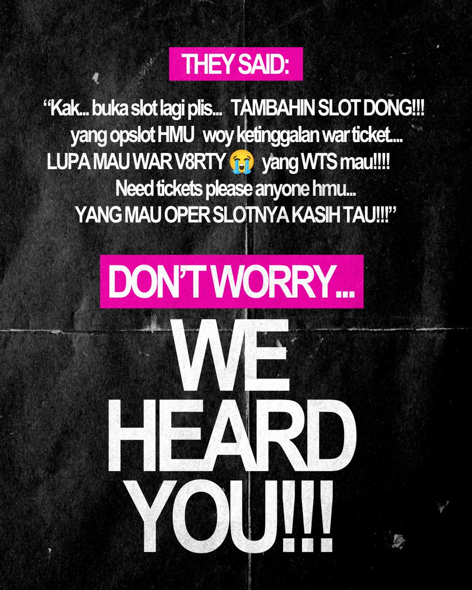 V8RTY4U's tweet photo. WE HEARD YOU!

V8RTY wave 2 registration opens on 
🗓️ Wednesday, 29th July
⏰ 20.00 PM (WIB) 

Make sure to read our ticketing guidelines and set your alarm so you don’t miss it!

Lock it in!
Xoxo, #V8RTY4U 💋 https://t.co/n0CnFJgMS0