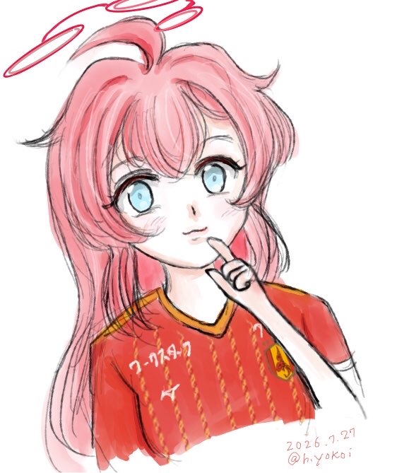 hy916's tweet photo. #ブルアカJリーグ
#ブルアカ はよく分からないけど、グランパスの担当のマキちゃんを描いてみた。シーズン始まったら他の担当キャラも描いてみたい。 https://t.co/8yh4Xl3LuM