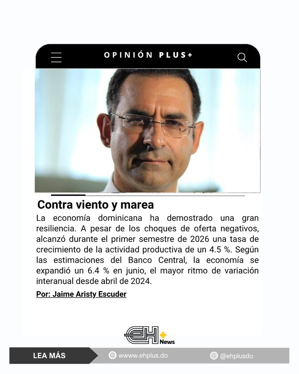 ehplusdo's tweet photo. Artículo de opinión de @AristyEscuder :"Contra viento y marea"
Leer completo aquí: https://t.co/4dGwA1ZDR8
#EHPlus https://t.co/xgTayUsUN0