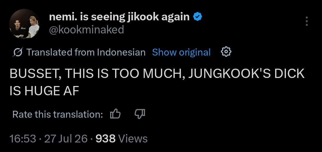 MikiLim24's tweet photo. @kookminaked Kaaaaak sumpah kaget pas baca😭🫣🤣 https://t.co/EqRHEYItHc
