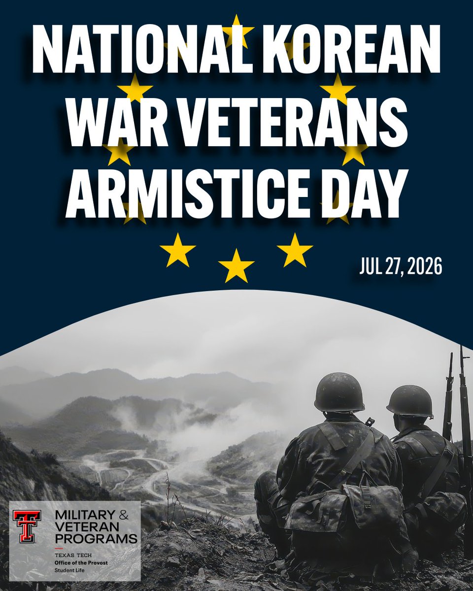 redcowboy13's tweet photo. Honoring their legacy

Today, TTU MVP proudly observes National Korean War Veterans Armistice Day. We honor the courage and sacrifices of those who fought for freedom. Let’s remember their resilience and commitment to peace. 🇺🇸

#KoreanWarVeteransDay #TTUMVP #HonorAndRemember https://t.co/hZ58Otpfbb