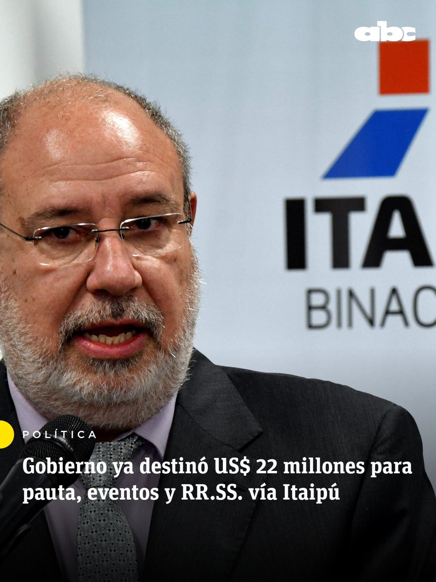 ABCDigital's tweet photo. 🔴En solo tres años, el Gobierno de Santiago Peña ya lleva despilfarrados más de 22 millones de dólares en concepto de publicidad y eventos y solo a través de la Itaipú Binacional y su fundación Parque Tecnológico Itaipú (PTI-PY). 

📌Entre los 53 llamados prevén escenarios para eventos, termos, agendas, pauta en redes sociales, pagos a influencers, anuncios para TV hasta conciertos.

https://t.co/lJJf4LDQ72