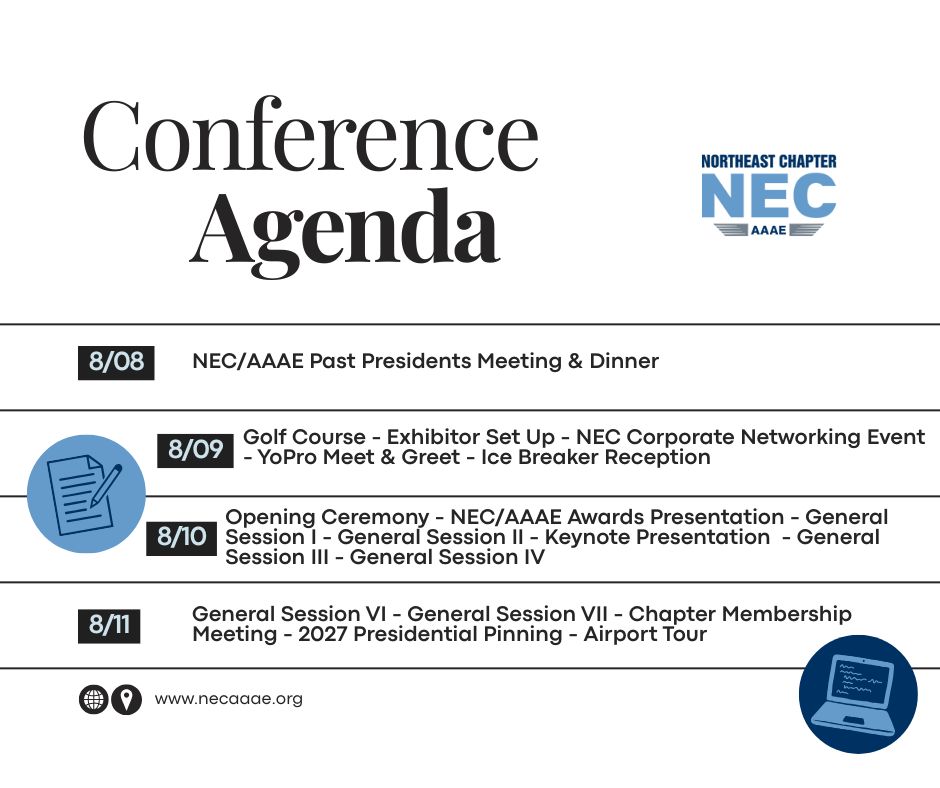 necaaae's tweet photo. Curious about what we're diving into this August? 🧐

The 2026 NEC Annual Conference agenda is live! From cutting-edge planning sessions to vital industry updates, see what’s on the schedule for Pittsburgh.

🔗 https://t.co/xMnCoVFQzy https://t.co/huBwa4cC73