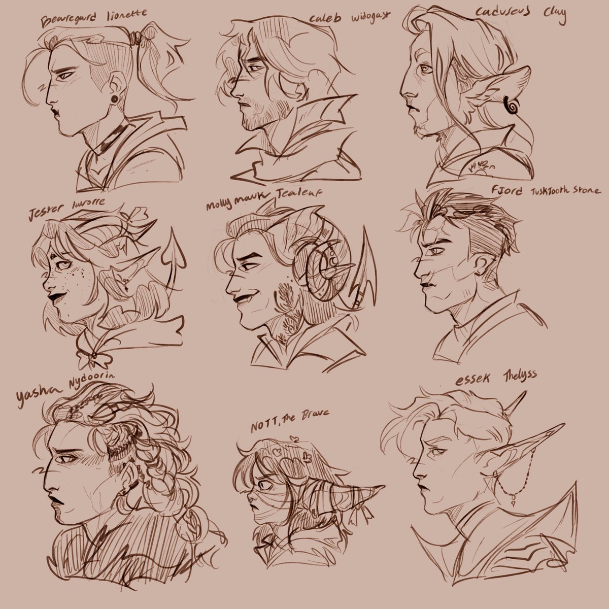 Graakky's tweet photo. #Themightynein #cr2 trying to fight same face syndrome by drawing the disaster party https://t.co/MPlGc4bj2h
