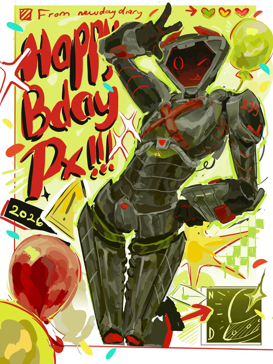 expiredjournal's tweet photo. HAPPY BIRTHDAY PX BLUD. MAY YOU BE A HEALTHY AND STRONG AND HAPPY ROBOT AND DONT FORGET TO PRODUCE MORE KILLWARE, LOVE FROM ME AND ALL MY MINIONS ❤️❤️❤️ https://t.co/Hup1oB5sPk