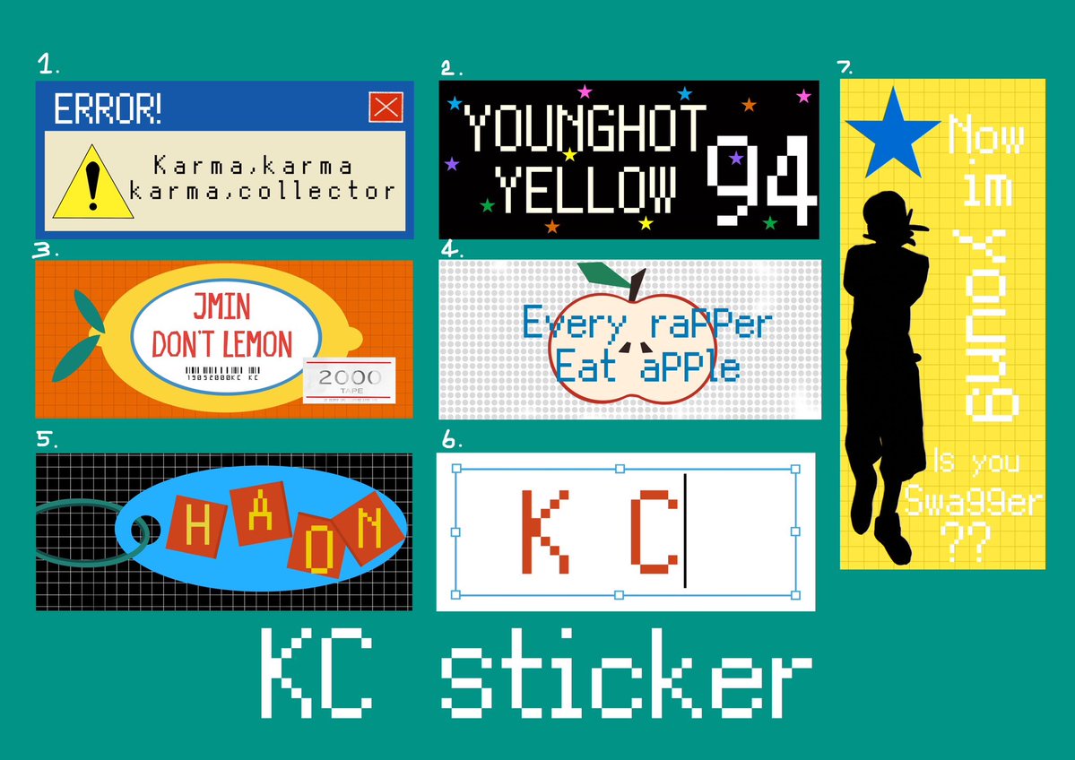 Mengloso's tweet photo. 🍎เปิดพรีออเดอร์ #Sticker KC
เซ็ตละ169-. 🌬️ ขนาด13x5cm.
มีทั้งหมด7ลายนะฮ้าฟ
ลายที่6สามารถCustomได้ 👍🏻
สนใจเดมเลยคร้าฟ น้องเม้งพานิชย์มาแล้ว
#KC #อนุทิน #Nowimyoung #sikk #haon #jmin #sticker https://t.co/jZltzAtnNt