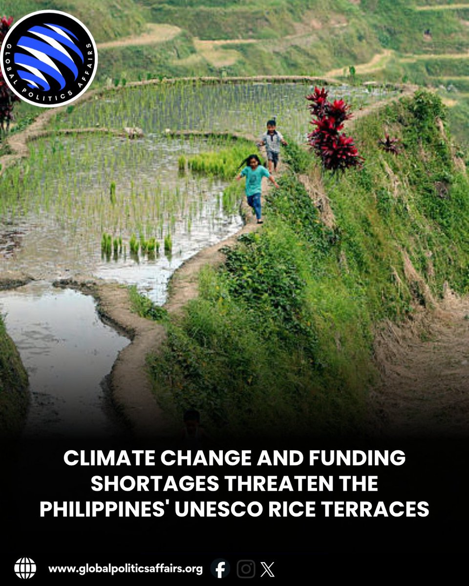 GPAffairs1's tweet photo. Climate change is not only an environmental issue, it is also a cultural heritage challenge. The future of the Philippines' centuries-old rice terraces depends on sustainable conservation and investment.
#ClimateChange #UNESCO #Philippines #CulturalHeritage https://t.co/XbiugWdepC