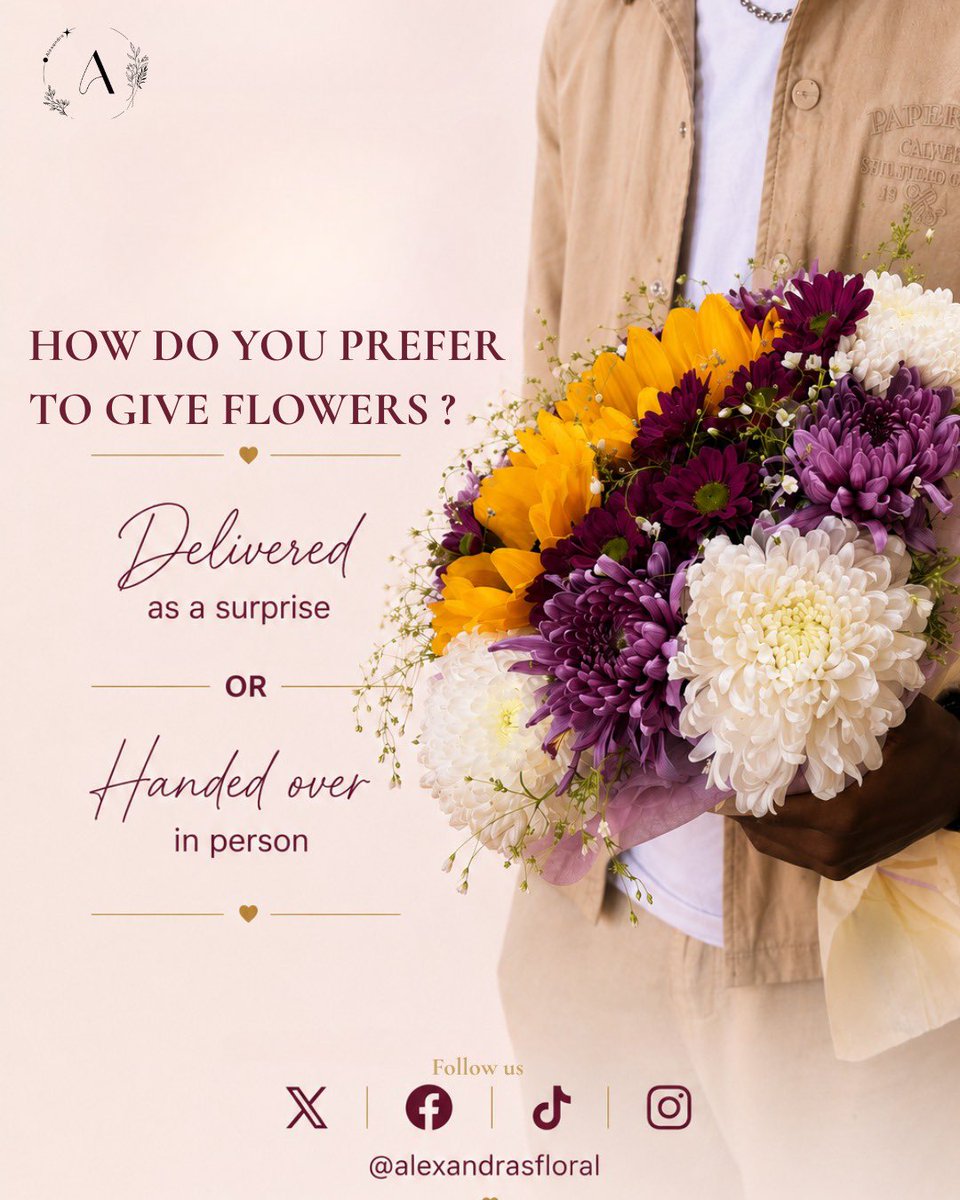 Alexandrafloral's tweet photo. Would you rather deliver to their doorstep, or hand them over yourself ?

Tell us in the comments 🌸🌷

#nationalgirlfriendday
#flowersinibadan
#bbnaija
#flowersinabujaandlagos https://t.co/TaSctGnQRy