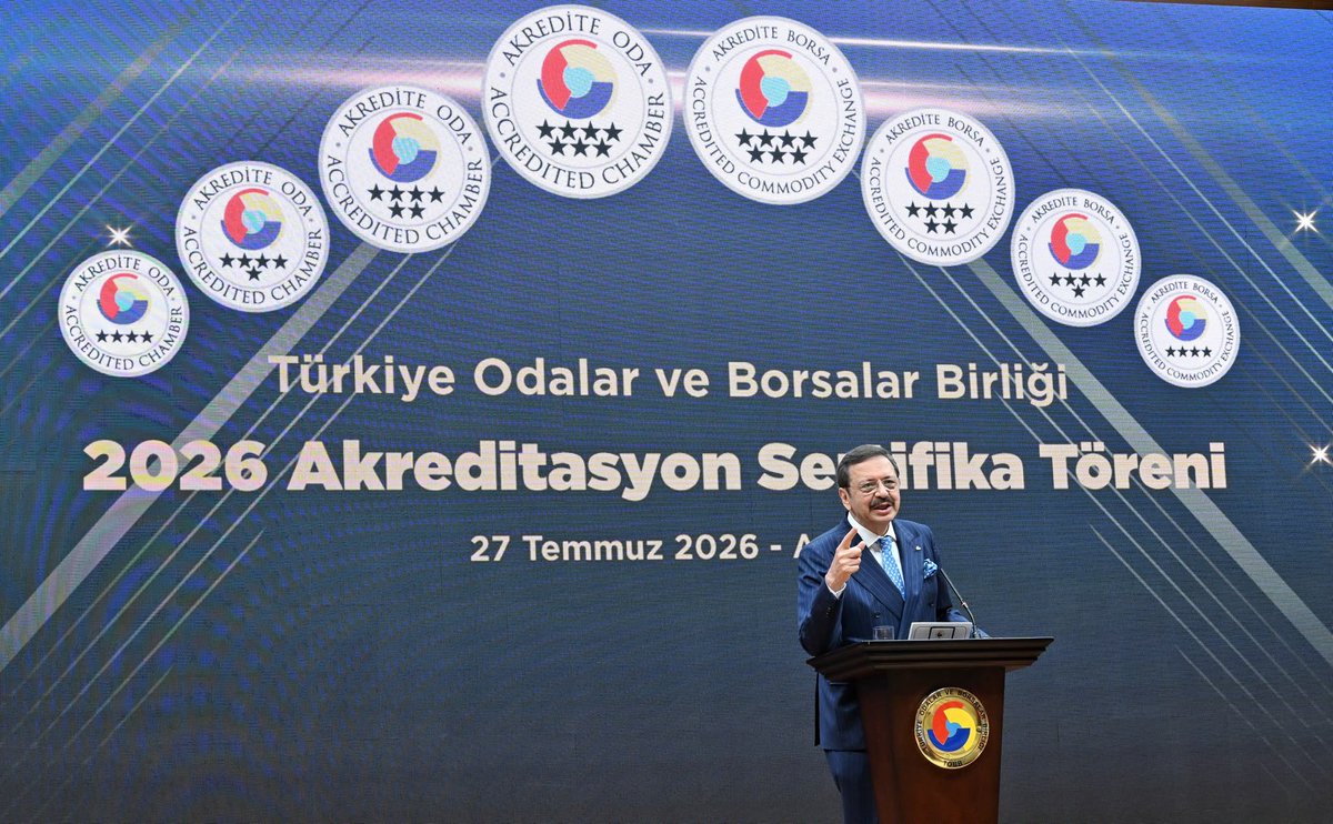 RHisarciklioglu's tweet photo. Ticaret Bakanımız Sn. @omerbolatTR’ın katılımıyla "TOBB 2026 Akreditasyon Sertifika Töreni"ni gerçekleştirdik.

Son denetim döneminde akreditasyon sürecini başarıyla tamamlayan 73 Oda ve Borsamıza sertifikalarını takdim ettik.

Bugün itibariyle 289 Oda ve Borsamız akredite durumda.

Hedefimiz; 367 Oda ve Borsamızın tamamının akredite olması.

Yerel kalkınmanın temel aktörlerinden biri olan Oda ve Borsalarımız girişimcilerimize en iyi şekilde hizmet üreten ve sunan "proje fabrikası" haline geldiler. 

Amacımız; hep daha iyi hizmet, daha kaliteli kurumsal hizmet.