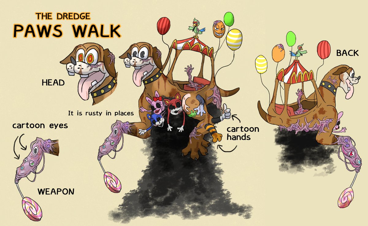 roaroa_Xx's tweet photo. スキンコンテスト、ドレッジで応募！
スキン名は『PAWS WALK』
カートゥーン調で可愛いけど、怖い！をテーマに🐶 
#dbdcosmeticcontest https://t.co/4ntUUWnIrt