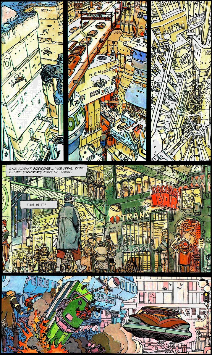 ricardoalves's tweet photo. Not enough people talk about Moebius.

Moebius didn’t just influence cyberpunk, he invented its look.

His mind-melting pages in The Incal, Arzach, and Métal Hurlant created the neon-drenched megacities, biomechanical nightmares, and tech-noir poetry that defined the entire genre. 

The visual father of cyberpunk. Absolute legend.