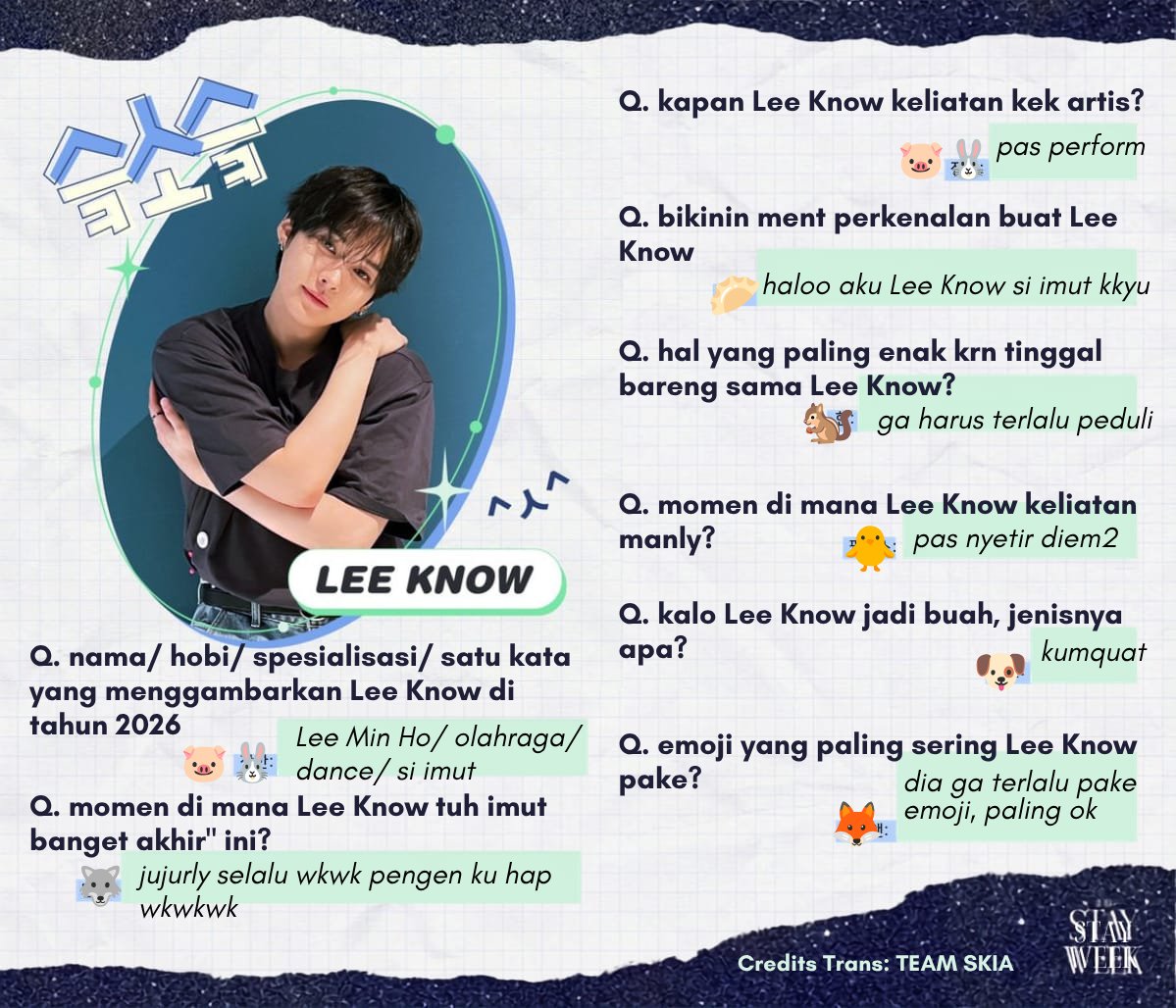 teamnyaSKIA's tweet photo. [2026 STAYweeK]
^ㅅ^ (슼소슼)
SKZ memperkenalkan SKZ 🩷

Terjemahan dlm Bahasa Indonesia 
@Stray_Kids #StrayKids 

(1/2) - Abang Line ▼ https://t.co/HMQRWsBtS3