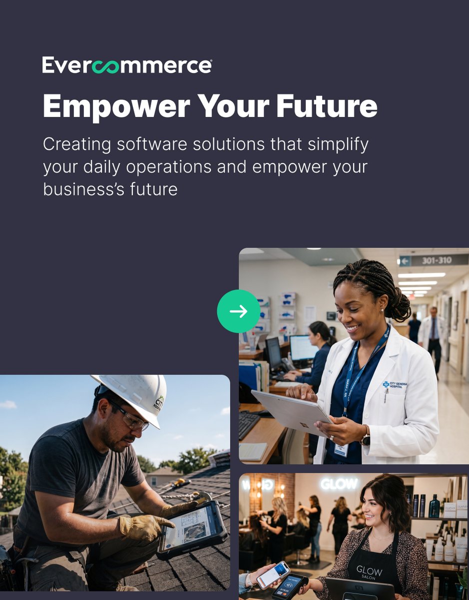 EverCommerce's tweet photo. At EverCommerce we empower your future 💡

We build tools designed to help service businesses work more efficiently today while setting them up for long-term success tomorrow. 🚀

Click here to learn more https://t.co/dJMutmzBOQ https://t.co/AWkur2Z9KH