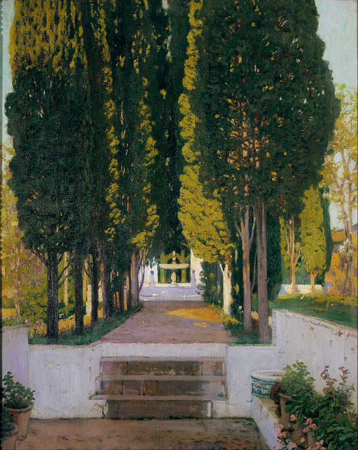 AnaLolaNeva's tweet photo. Santiago Rusiñol (1861-1931) 
"Gardens of the Generalife", 1909 https://t.co/BWjFiTTxHr