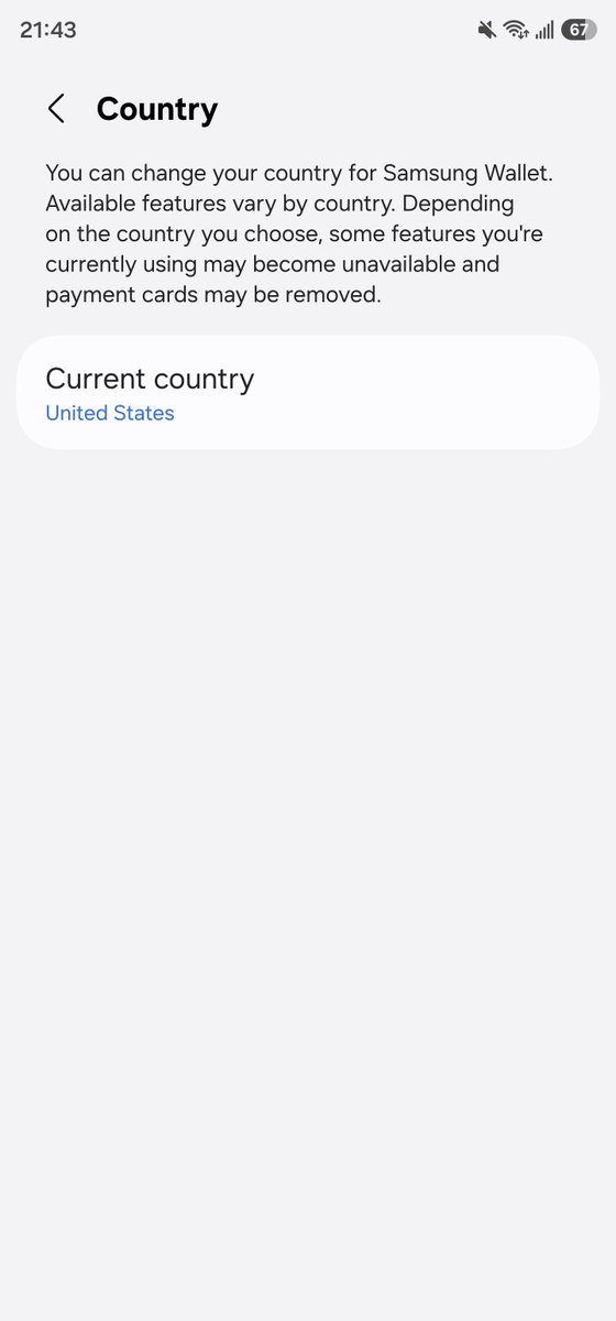 styrigx's tweet photo. @tarunvats33 Update to the latest version. Find the country option in the Samsung wallet to make changes. It no longer forces the phone's sales region model and CSC as before. https://t.co/YiQzcME0J0