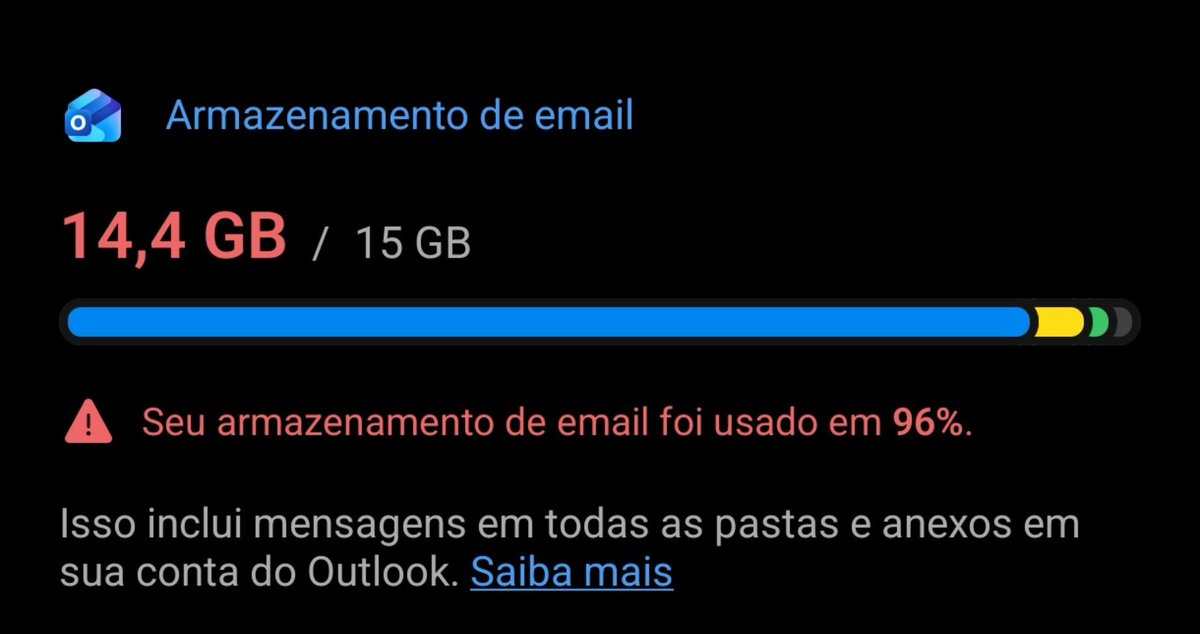 Dark__King____'s tweet photo. @Marciodaelite Toda semana meu Hotmail avisando que vou parar de receber email se não comprar mais armazenamento! https://t.co/9O1uJ6Aplx