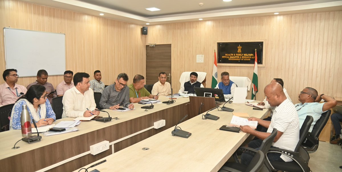 ATULBORA2's tweet photo. Participated in a district-wise and constituency-wise review meeting of the Health Department, chaired by the Hon'ble Minister of Health and Family Welfare, Shri @TheAshokSinghal, at Janata Bhawan today. 

The meeting witnessed extensive discussions on the overall healthcare scenario of the Bokakhat Legislative Assembly constituency and Golaghat district. Important issues deliberated upon included medical infrastructure, availability of adequate doctors and health workers, ensuring improved and timely healthcare services, and various other critical matters related to public health delivery. I also raised several issues pertaining to the health sector of Bokakhat constituency during the meeting.

The meeting was attended by the Hon'ble MLAs of Golaghat district—Shri Mrinal Saikia and Shri Biswajit Phukan—along with concerned officials of the Health Department.

Hon'ble MLAs Shri Chakradhar Gogoi and Shri Binod Hazarika were also present at the meeting.