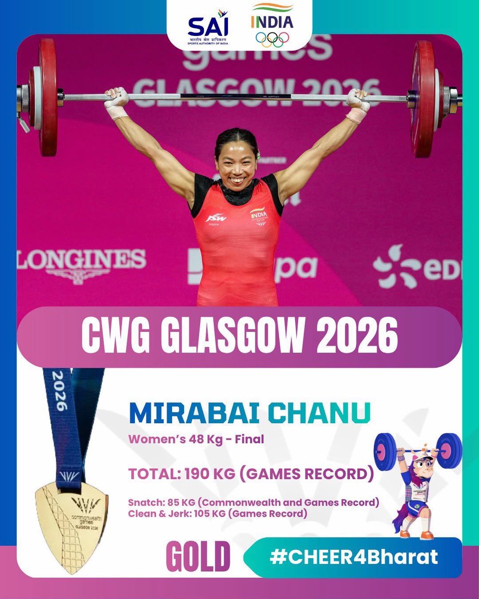 RahulGuptaHere's tweet photo. #MirabaiChanu
#CWG2026 https://t.co/UrdYrPIieQ
