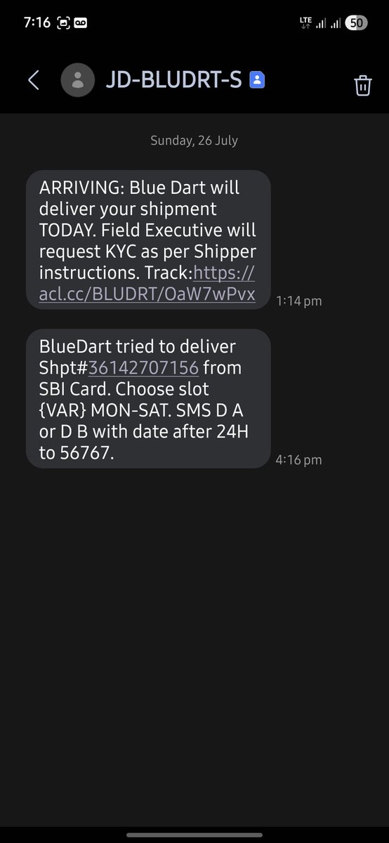 MusafirSoAk's tweet photo. Hello BlueDart, I had a parcel to deliver by 22 July, but they attempt. The delivery person attempted again and again 🤬 by give a missed call, I try to call back 20 times but didn't receive. And today 27 July the parcel returning without my concern.
@BlueDart_
@BlueDartCares https://t.co/laYDMPypxg