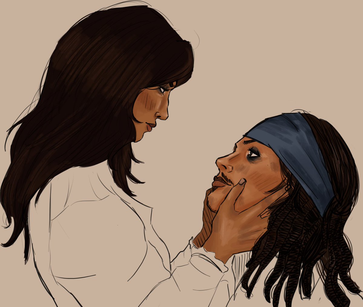 ungodlyblisss's tweet photo. horrendously obsessed with them rn so i drew them when they were younger yay! #potc #jacksparrow #angelicateach https://t.co/QR7poVGcAu