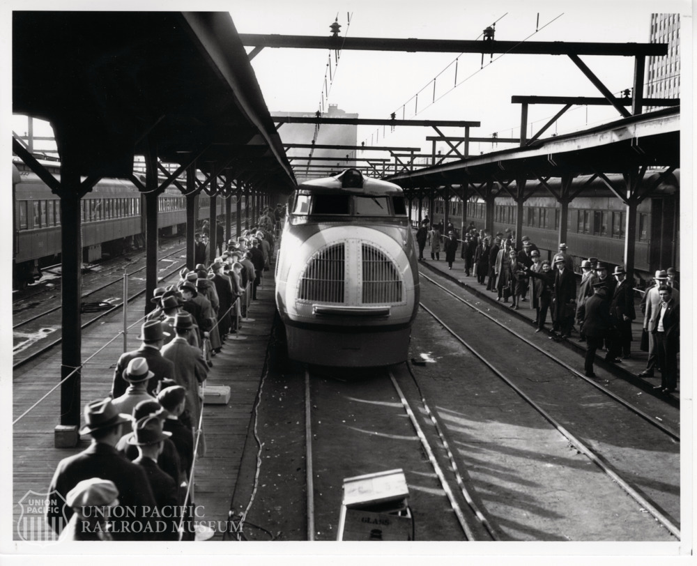 UPRRMuseum's tweet photo. We have a question for the audience!  

Our records say that this photo of Union Pacific’s M-10000 Streamliner was taken during its National Tour in 1934. However, we don’t know where this was taken! Do you recognize this location? Leave a comment below! https://t.co/cFnE8Ycx6G