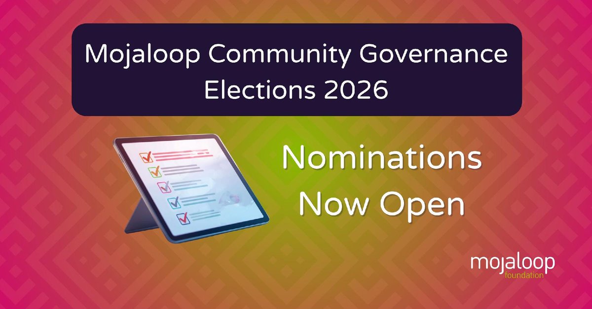 mojaloop's tweet photo. Help shape the future of Mojaloop! Nominations are now open for the 2026 Community Governance Elections, including the Community Council, Change Control Board, and Design Authority. Learn about the roles, qualifications, and how to get involved: https://t.co/NcAdxdWHuz https://t.co/oaEAlyo1lV