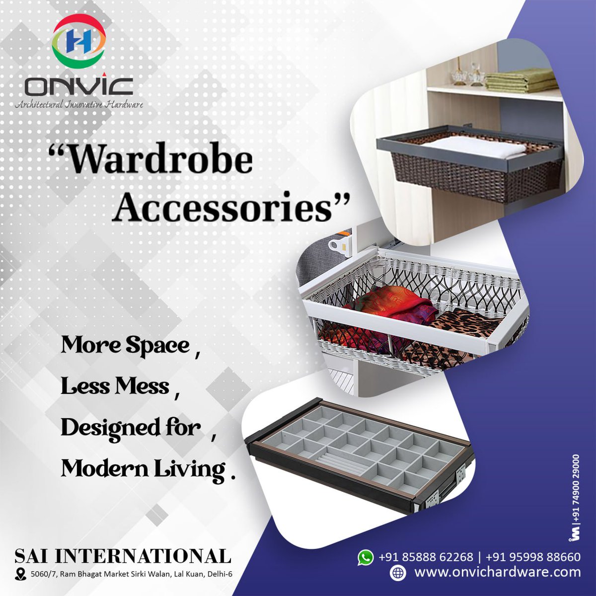 ibais_hardware's tweet photo. SAI INTERNATIONAL | Delhi π’
WARDROBE ACCESSORIES
Mr. Ashish Ahuja - +91 85888 62268
WhatsApp: https://t.co/XYfe929JlV
.
#SaiInternational #Onvic #WardrobeAccessories #ModernLiving #FurnitureFittings #HardwareFittings #ArchitecturalHardware #DelhiHardware https://t.co/AQO5jy2s0B