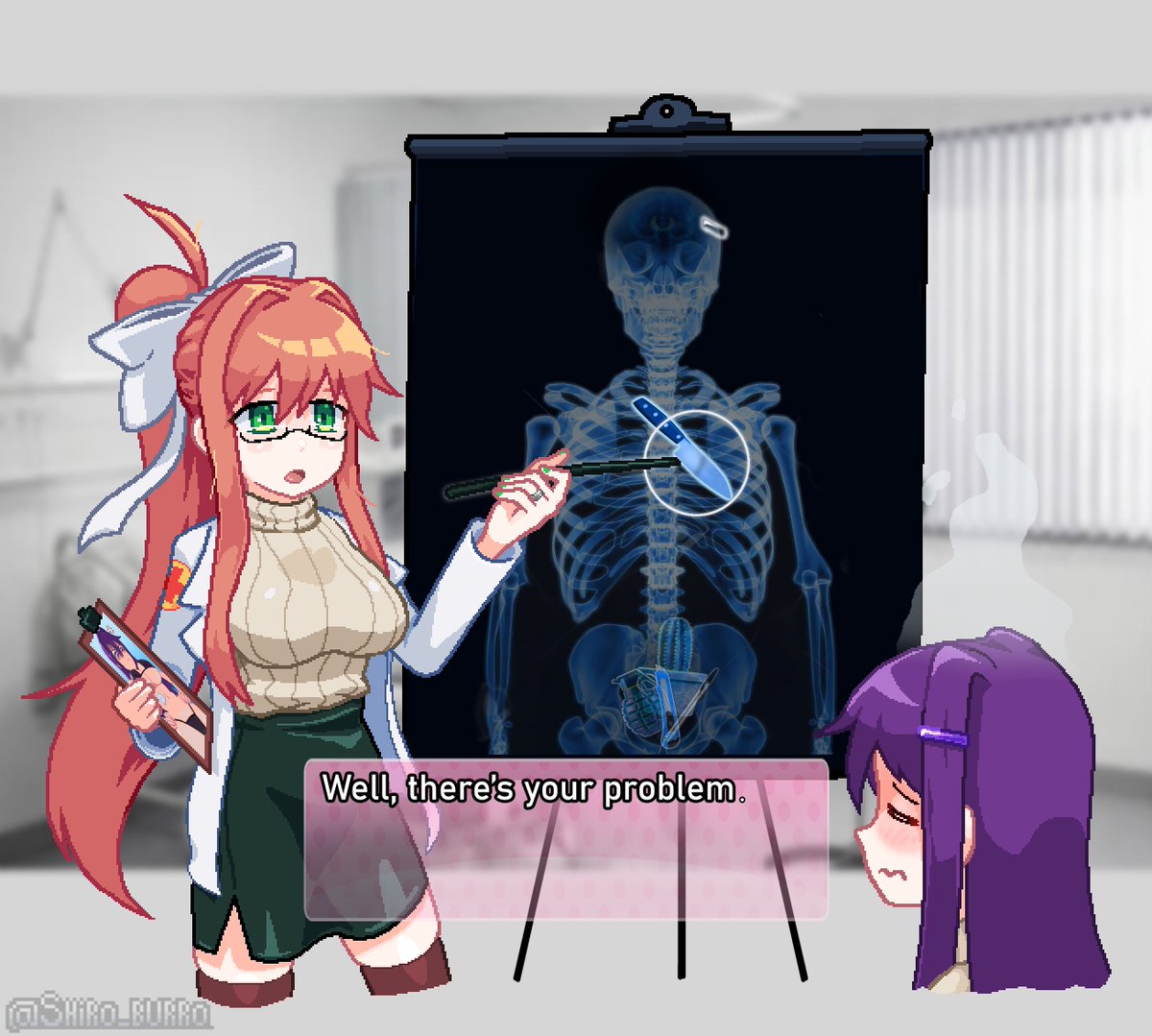 shiro_burro's tweet photo. 🏥
#DDLC https://t.co/J4l4KYpglU