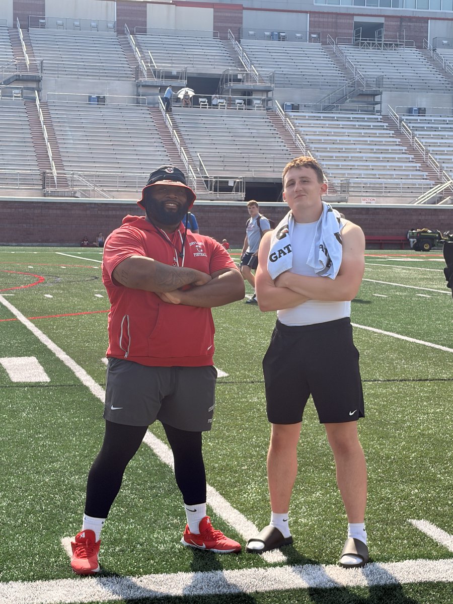 CollinBishopp's tweet photo. Thank you to the entire staff @CortlandFB for a great camp on Saturday.  Also thank you to @Coach_Bunk and @Coach_Chy for the awesome conversations and coaching! #section9 @PRZcory https://t.co/rRIV3OKW1r