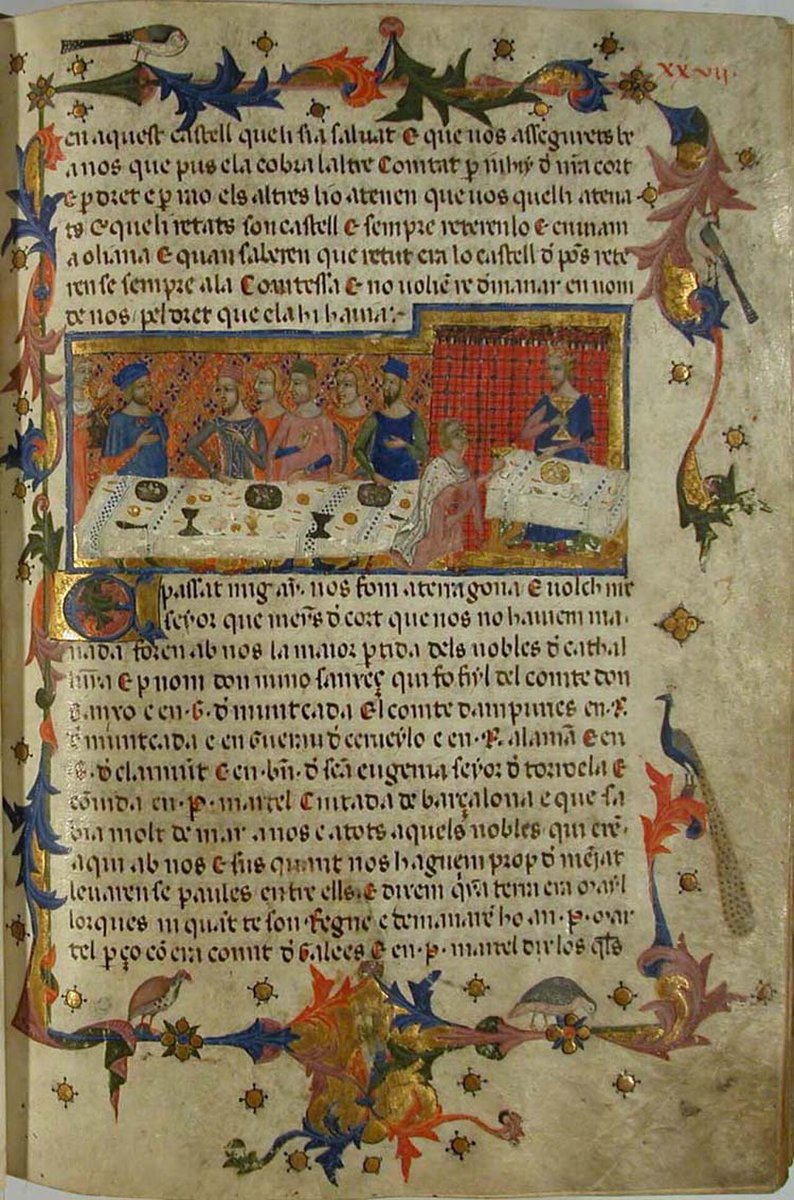 AgustiAlcoberro's tweet photo. Avui és el 750 aniversari de la mort de Jaume I. El Fons Antic de la Biblioteca de la Universitat de Barcelona CRAI conserva el manuscrit més antic del "Llibre dels Feyts", que al novembre exposarem al @mhistoriacat. Un document històric únic i una autèntica meravella! https://t.co/8hBccX13Fp