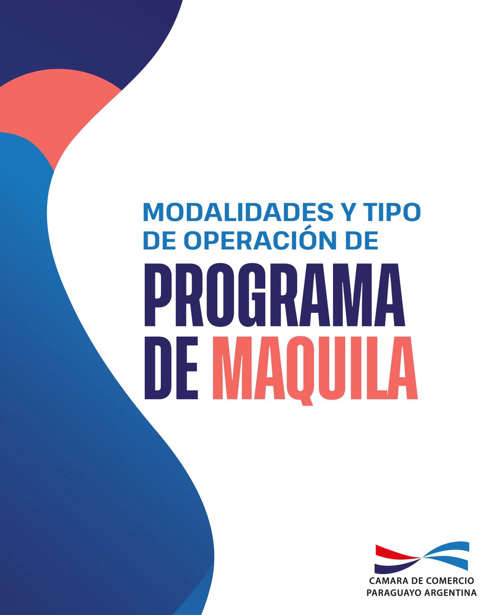 campyarg's tweet photo. Hay 3 modelos y tipo de operación de programa de maquila en Paraguay. Si te interesa, la solicitud es gratuita. Tarda 90 días. Es 100% Electrónica, en https://t.co/sf6q292Cgj
Fuente: https://t.co/MPbuxw6CFT 

#Campyarg
#business https://t.co/yyWZdJGEbN
