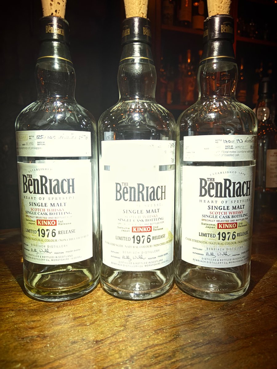 cardinalandbrew's tweet photo. ファークラス 良かった。ベンリアックは空きボトル。昔メインモルトで飲んだ3rdは飛び抜けて美味かった。もうどこでも飲めないだろうけど https://t.co/kfTtQzdA1n