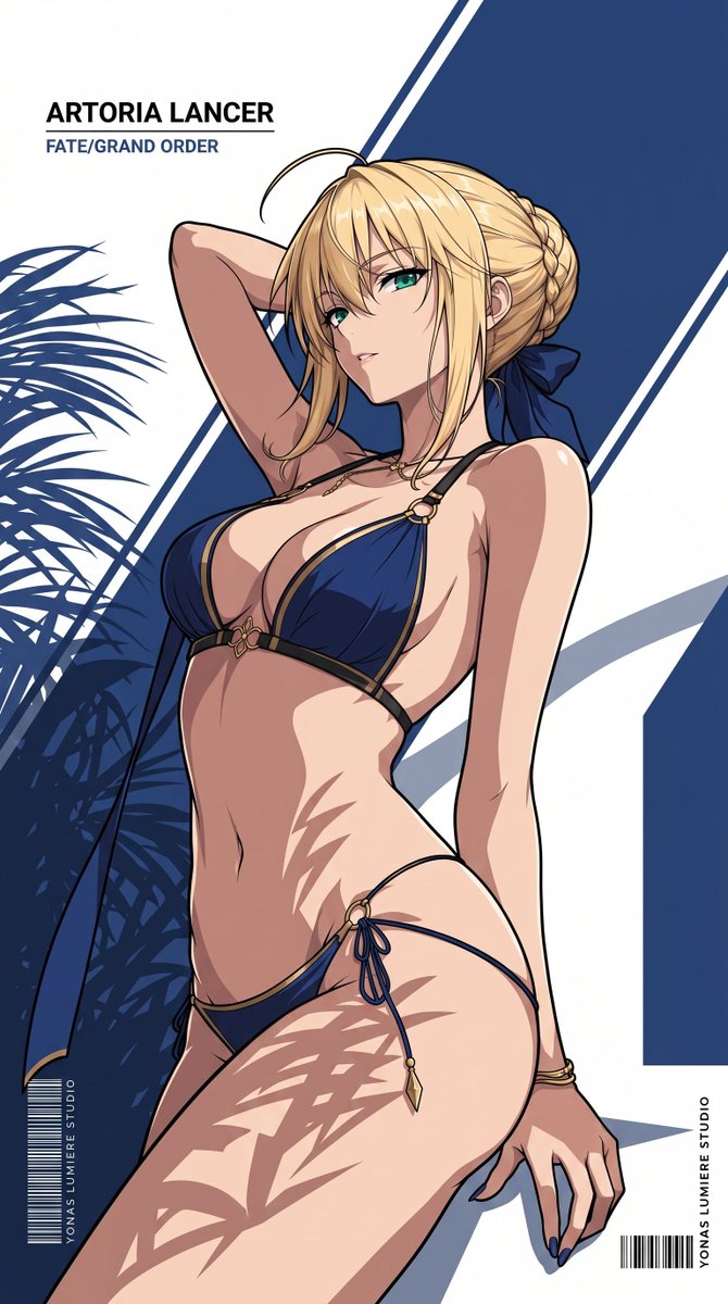 oneesan_aiart's tweet photo. Artoria Lancer in a stylish swimsuit — embracing the beauty of summer with regal elegance, unwavering confidence, and the timeless grace of a legendary king. 🌊✨

#ArtoriaLancer #FateGrandOrder https://t.co/1ssKqisutw