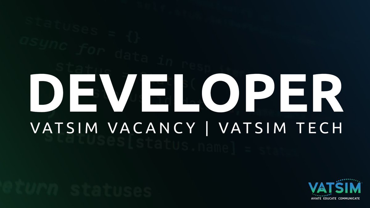 vatsim's tweet photo. We're looking for dedicated individuals who have the time and enthusiasm to give back to the network in this crucial department. For applying visit https://t.co/ekZUT95xct https://t.co/jnf2hNg5TE