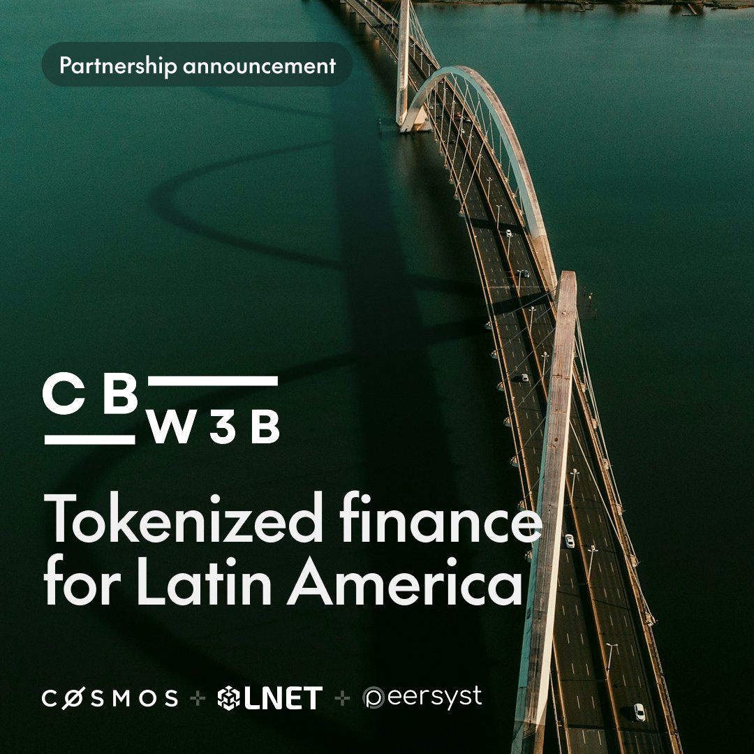 cosmos's tweet photo. Cosmos has signed an MOU with @Peersyst and @lnetglobal, a non-profit organization that supports the institutional adoption of blockchain and digital infrastructure.

The three organizations will collaborate on the CBWeb3 Project, an initiative led by LNET that explores the future of tokenized finance and cross-border interoperability in Latin America and the Caribbean.
