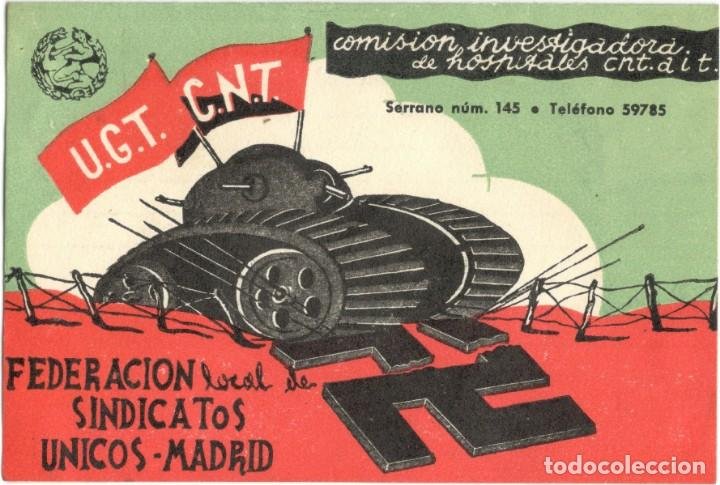 prolovener's tweet photo. Affiche de la Fédération locale des Syndicats Uniques de la CNT de Madrid pendant la révolution espagnole. https://t.co/WcdiJ0Q6Q8