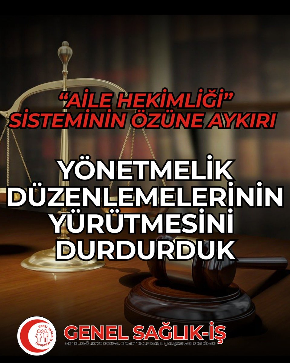 genelsaglikis's tweet photo. “AİLE HEKİMLİĞİ” SİSTEMİNİN ÖZÜNE AYKIRI YÖNETMELİK DÜZENLEMELERİNİN YÜRÜTMESİNİ DURDURDUK⤵️⤵️
https://t.co/oDviC2X9wP

@deryaugur19 @saglikbakanligi @drmemisoglu https://t.co/l2MGKg4hpn