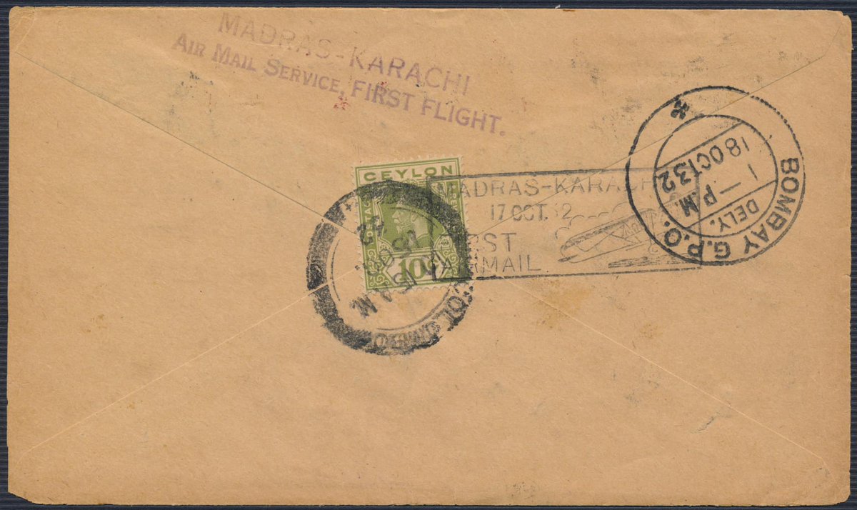 Fabrisperizie's tweet photo. #FILATELIA & DINTORNI 160 a cura di Daniele Fabris
https://t.co/8BB4N5fuiI
#CEYLON 1932 (15/17 ott) Primo volo #Karachi #Madras Karachi
#philately #briefmarken #stamp #sello #timbre #philatelie #airmail #vol #posteaerienne #colombo #bombai #aerogramma #war #guerra #bombay https://t.co/cNfofNbahn