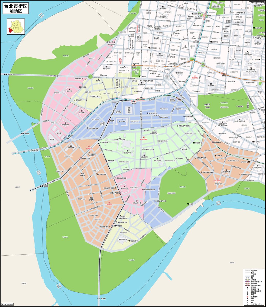 sclin0927's tweet photo. 架空地図
台北市街図-加蚋区

轉載請註明出處 https://t.co/MD4o4fpKDZ