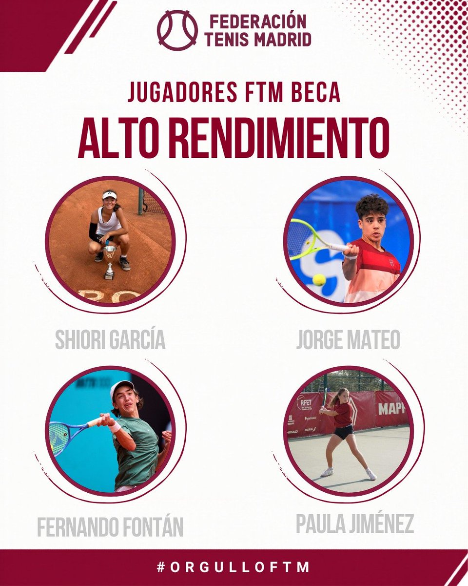 fedetenismadrid's tweet photo. 🎾  Ya conocemos a los protagonistas de las Becas Deportivas "Talento Tenis 2026".
💪🏻  La Federación de Tenis de Madrid ha concedido sus becas a 12 jóvenes promesas que representan el presente y el futuro de nuestro tenis. https://t.co/0vV4Nf9YGr