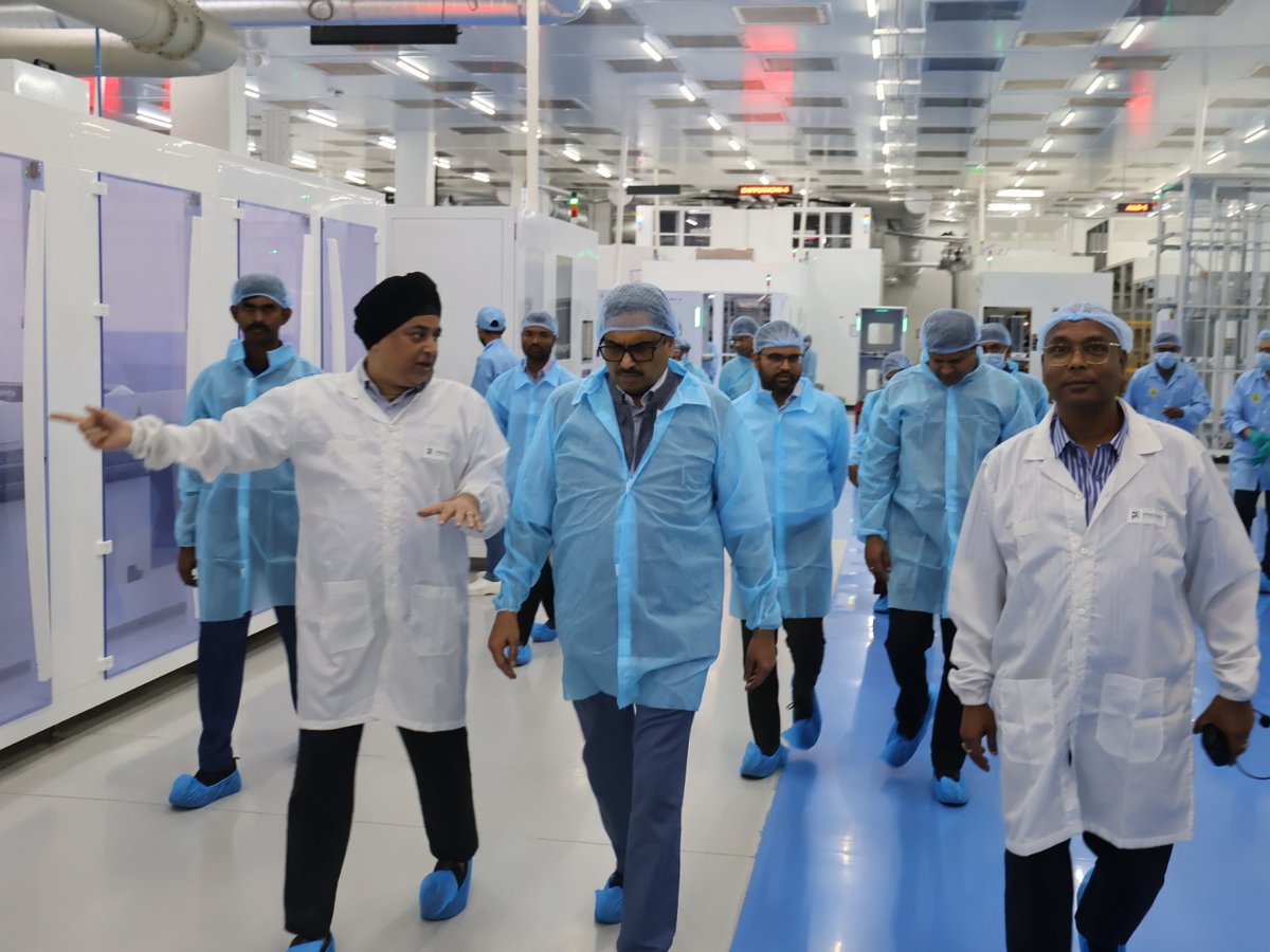 TelanganaCS's tweet photo. Chief Secretary Shri @sjaju1, IAS, today visited the Electronic Manufacturing Cluster (E-City), Raviryala, along with officials from TGIIC and the Industries Department, reaffirming the Government of Telangana’s commitment to partnering with industry for sustained growth.

The visit focused on engaging with industry leaders to understand their expansion plans, review the support ecosystem, and identify opportunities for the Government to further facilitate investments, ease of doing business, and job creation.

The delegation visited:
* Premier Energies’ Solar PV Module Manufacturing Facility, creating over 1,200 jobs.
* Avantel Ltd.’s Advanced Defence Electronics Facility, generating around 400 jobs.

The Government of Telangana remains committed to providing responsive governance, world-class industrial infrastructure, and policy support to enable businesses to expand, innovate, and thrive. 

With its industry-first approach, Telangana continues to strengthen its position as a preferred destination for advanced manufacturing, electronics, clean energy, and aerospace & defence investments.

#Telangana #MakeInIndia #InvestTelangana #EaseOfDoingBusiness #Electronics #AdvancedManufacturing