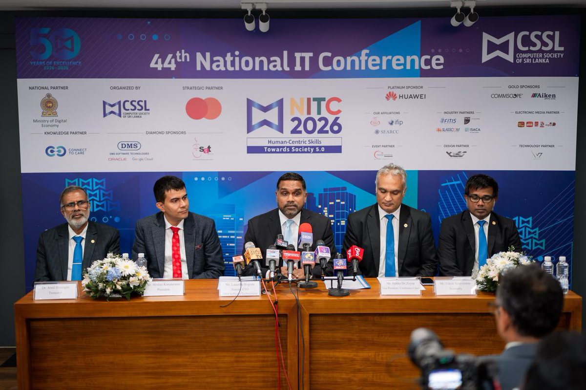 dms_swt's tweet photo. Proud to Return as the Diamond Sponsor of the 44th National IT Conference 2026 organised by Computer Society of Sri Lanka , for the third consecutive year. 

📍 14–16 October 2026
📍 Shangri-La Colombo

Join us as we connect, collaborate, and build the future—together. https://t.co/RCZGXa5bA8