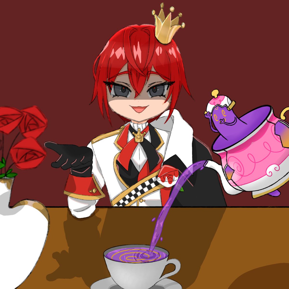 poolwater789's tweet photo. Polteageist, the black tea Pokémon and the evolved form of Sinistea. The tea that composes Polteageist's body has a distinct and enjoyable flavour. Drinking too much, however, can be fatal.

"Have some tea, Ace." -Riddle

#twst #pokemon #riddlerosehearts https://t.co/COlJ2QBH5A