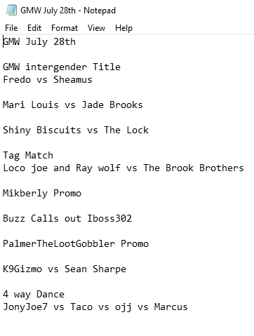 Tony_Walker's tweet photo. Back Tuesday with GMW and more Chaos. GMW presents GMW Tuesday matches, and times are below. Hope to see you then. Probably gonna play Police Simulator first again; Hope to see you then. https://t.co/lxkcUEKoy9 https://t.co/NlFwJnqQnX