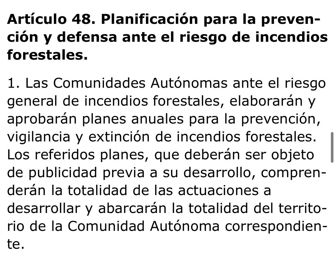 RamonLopez_G's tweet photo. Artículo 48 de la Ley De Montes.

Repite conmigo: La limpieza de los bosques y de la prevención de incendios corresponde a las COMUNIDADES AUTÓNOMAS.

La Ley es clara. Basta ya de bulos‼️ https://t.co/005oJsSf7E