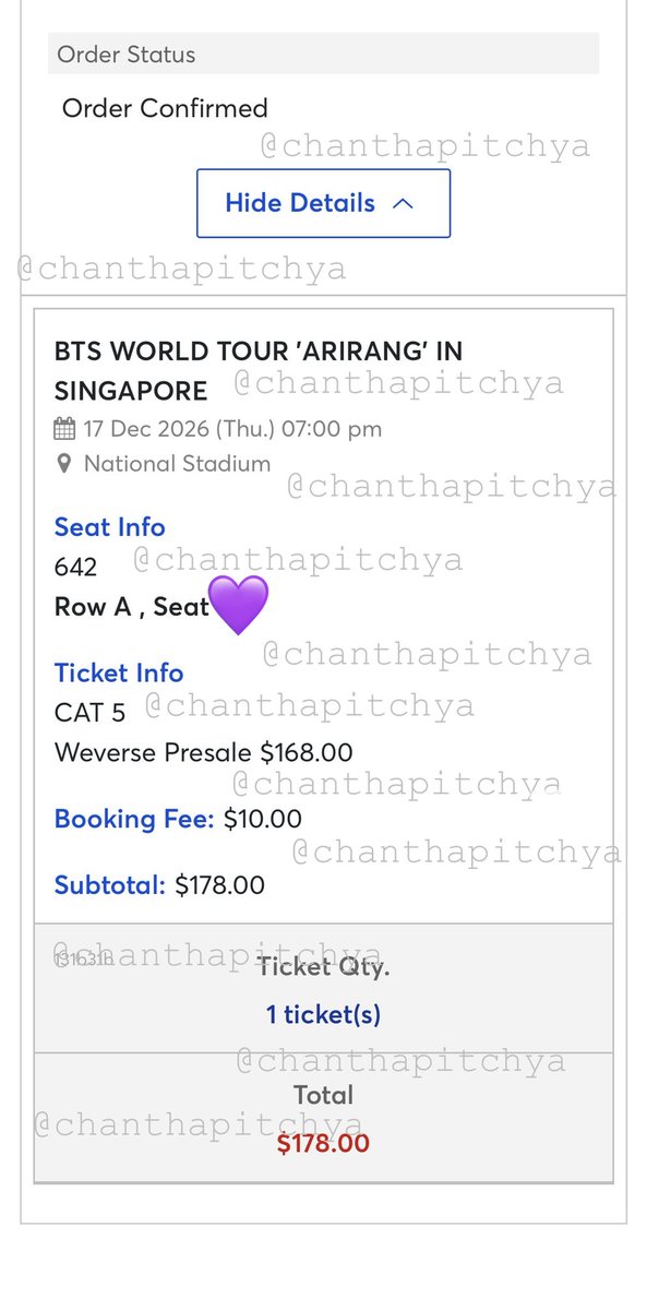 chanthapitchya's tweet photo. 🎫ปล่อยบัตร BTS SINGAPORE วันที่ 17 ธ.ค. CAT 5 Row A แถวแรก ปล่อยเท่าราคาที่กดมาค่ะ กดเองรอบ member ตัดบัตรตัวเอง ปล่อยเพราะจะไปดีลบัตรฮ่องกงค่ะ ปล่อย 4,7xx บาท ทรานให้ตอนระบบเปิด มัดจำนิดหน่อยค่ะ เช็คประวัติได้ค่ะ
#BTS_WORLDTOUR_SINGAPORE https://t.co/L5Ka5G4wrF