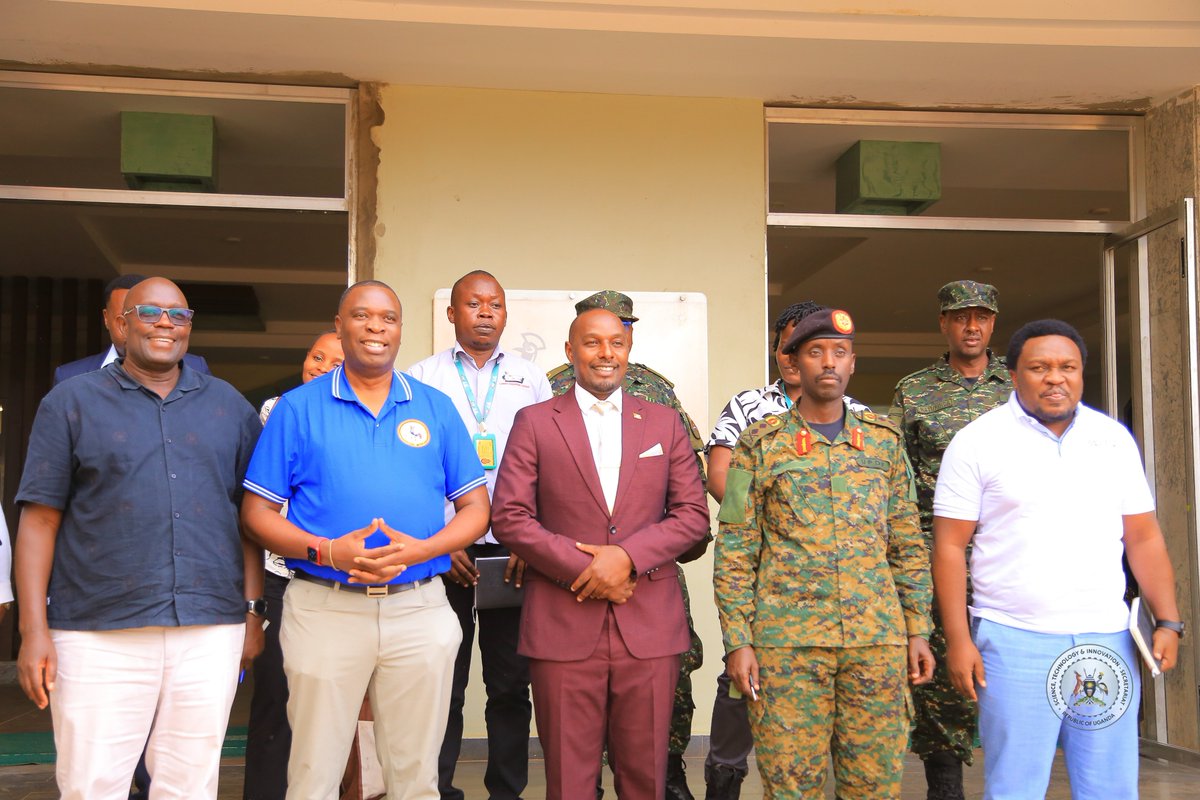 STIsecretariat's tweet photo. The Hon. Minister for Science, Technology and Innovation, Hon. Eng. Jonard Asiimwe Akiiki, today conducted a strategic and technical engagement at Luweero Industries Ltd in Nakasongola District, where he was received by Maj. Gen. Sabiiti Muzeyi, the General Manager of Luweero Industries Ltd, alongside the company's leadership and technical teams, the STI Mobility Bureau, Infrastructure Bureau, and Kiira Motors Corporation (KMC), to explore how Uganda's industrial capabilities can drive national transformation.

The engagement examined the National Enterprise Corporation (NEC) ecosystem and its contribution to engineering, advanced manufacturing, research, innovation, and industrial development. The Minister commended the defence establishment for recognising that technological sovereignty and industrial self-reliance are fundamental pillars of modern national security. He further noted that the partnership between Luweero Industries and Kiira Motors Corporation demonstrates the value of shared infrastructure, local supply chains, and technical expertise in advancing the localisation of electric mobility technologies, particularly lithium battery systems.
@NECUPDF @MODVA_UPDF 
@KiiraMotors