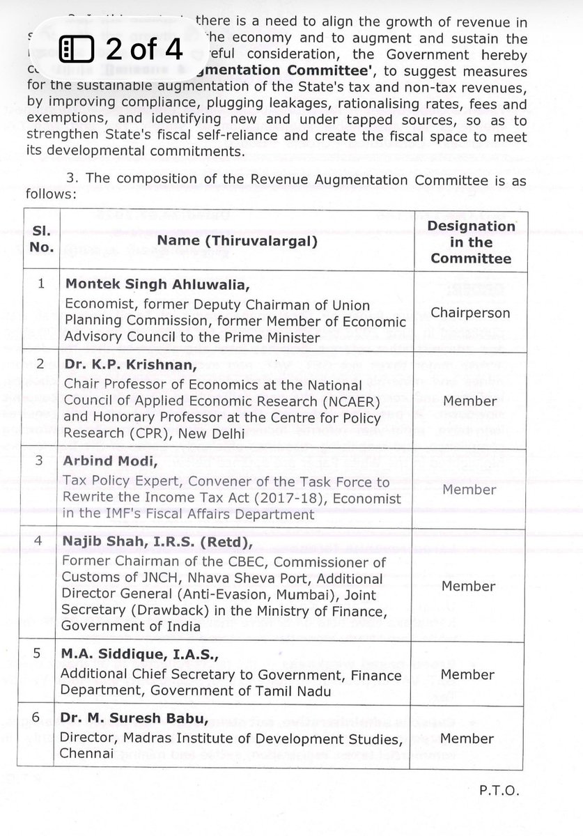 rajeshamlw's tweet photo. An excellent initiative by #TVK government. An excellent team of experts. Superb decision @CMOTamilnadu 

The appointment of Dr. Montek Singh Ahluwalia as Chairperson of Tamil Nadu’s Revenue Augmentation Committee is a significant decision.

Who is he?
✅Former Finance Secretary of India
✅Former Commerce Secretary
✅Deputy Chairman of the Planning Commission from 2004 to 2014
✅First Director of the IMF’s Independent Evaluation Office
✅A key member of the policymaking team associated with India’s 1991 economic reforms
✅Padma Vibhushan recipient

He was not an IAS officer. He entered government as an economist and went on to occupy some of India’s most influential economic-policy positions.

His committee will examine:
💠Tax evasion and revenue leakages
💠 Technology-driven compliance
💠New and underutilised revenue sources
 💠PSU dividends
💠Government land and asset monetisation
💠Rates, fees and exemptions
💠User charges
💠Liquor regulation and taxation

Tamil Nadu cannot fund its growing developmental commitments through borrowings alone. It must strengthen its own revenue without placing an unfair burden on honest taxpayers.